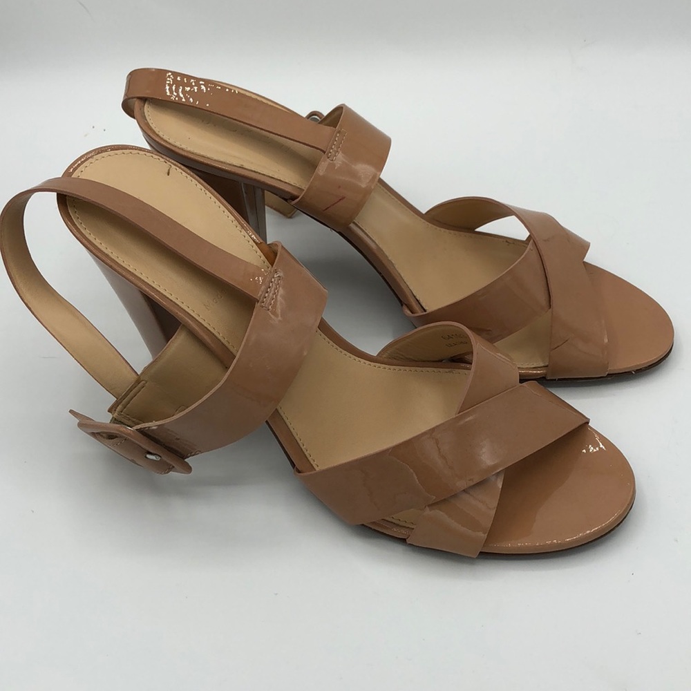 J. Crew Sydney Sandals in Tan Patent Leather sz 9 - Picture 3 of 7